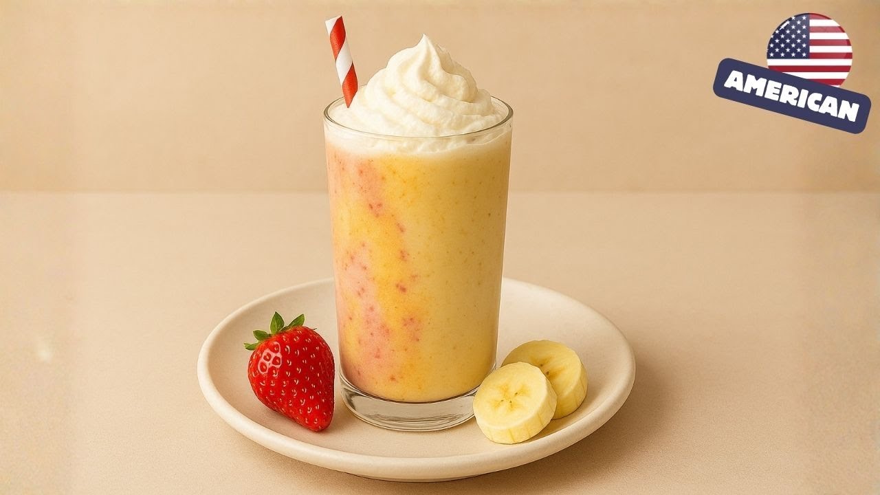 Straw-Nana Milkshake Recipe 🍓🍌🥤 &ndash; American Drink 🇺🇸
