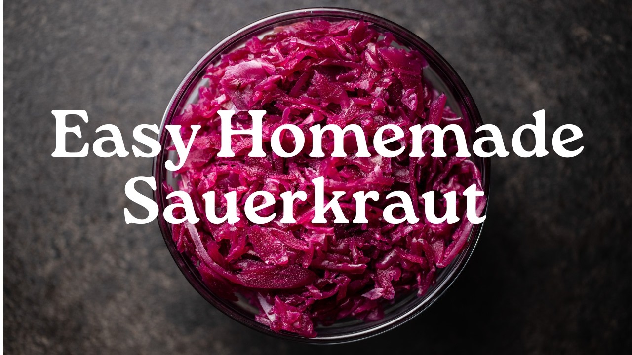 2 Ingredient Sauerkraut | Easy Fermented Red Cabbage Recipe for Gut Health