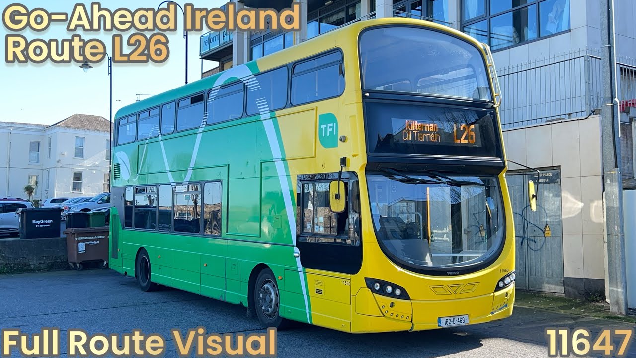 Go-Ahead Ireland | Route L26 - Full Route Visual | Blackrock Station to Kilternan | 11647