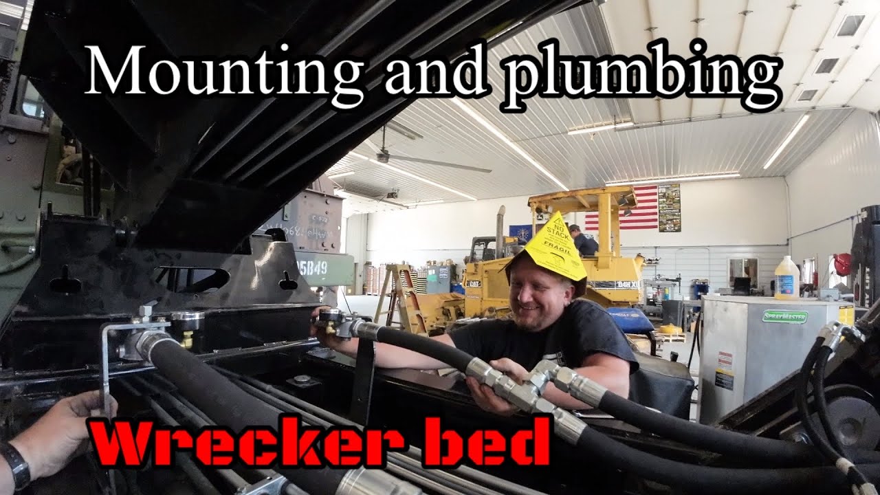 HET M1070 8x8 Jerr-Dan heavy wrecker build part 2 mounting, welding and plumbing, will it work?