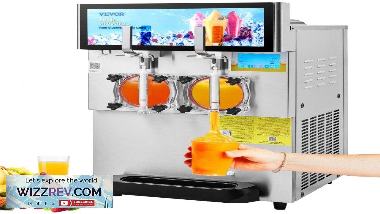 VEVOR Commercial Slushy Machine 8L 2.1 Gal Double Bowl Margarita Machine