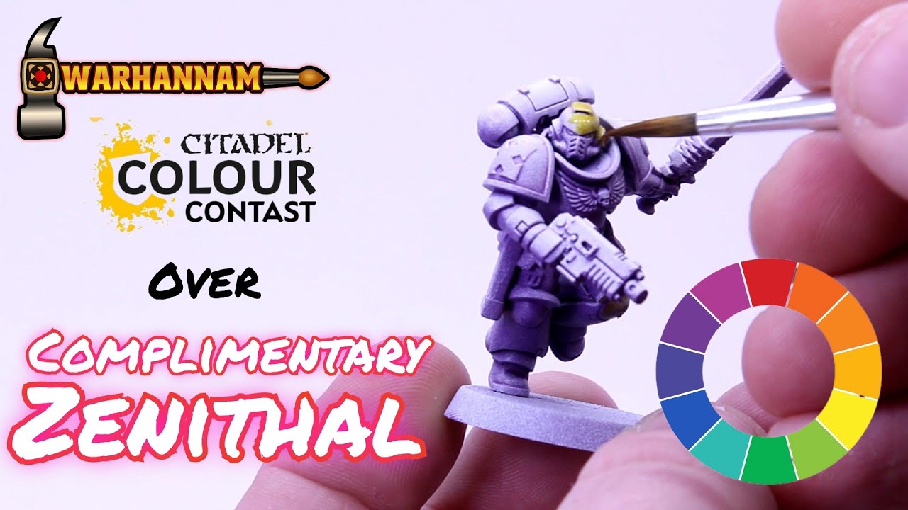 Playing with paint: Testing contrast over a complimentary zenithal base.