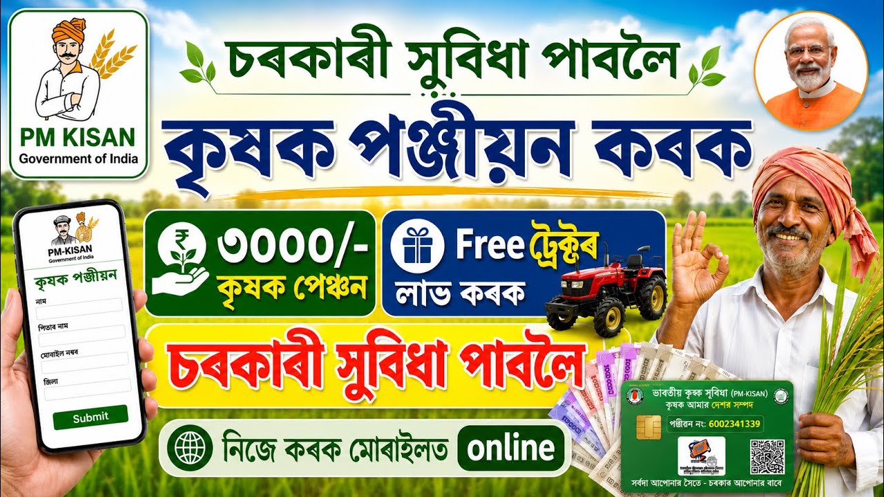 Farmer Card Benefits Registration/how to do farmer registration online assam/farmer registration 
