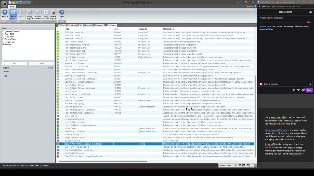 Cabinet Vision and S2M Reports - Accessing Parts.Parameters Array Information