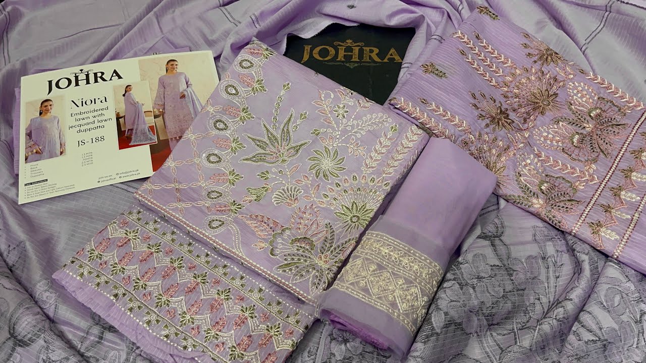 Johra New Volume Niora | Lexury Doria Lawn Embroidered With Jacquard Lawn Duppata 