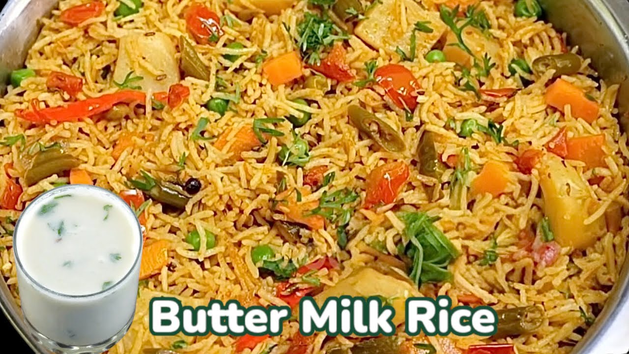 Punjabi style Butter Milk Masala Rice Cooked In Cooker |Butter Milk Rice | Punjabi Veg Masla
