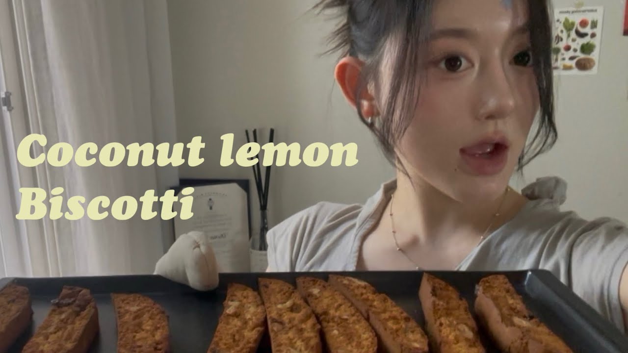 Coconut lemon Biscotti recipe | 코코넛 레몬 비스코티 만들기 🍋🥥 | 레시피 영상 | 베이킹 브이로그 