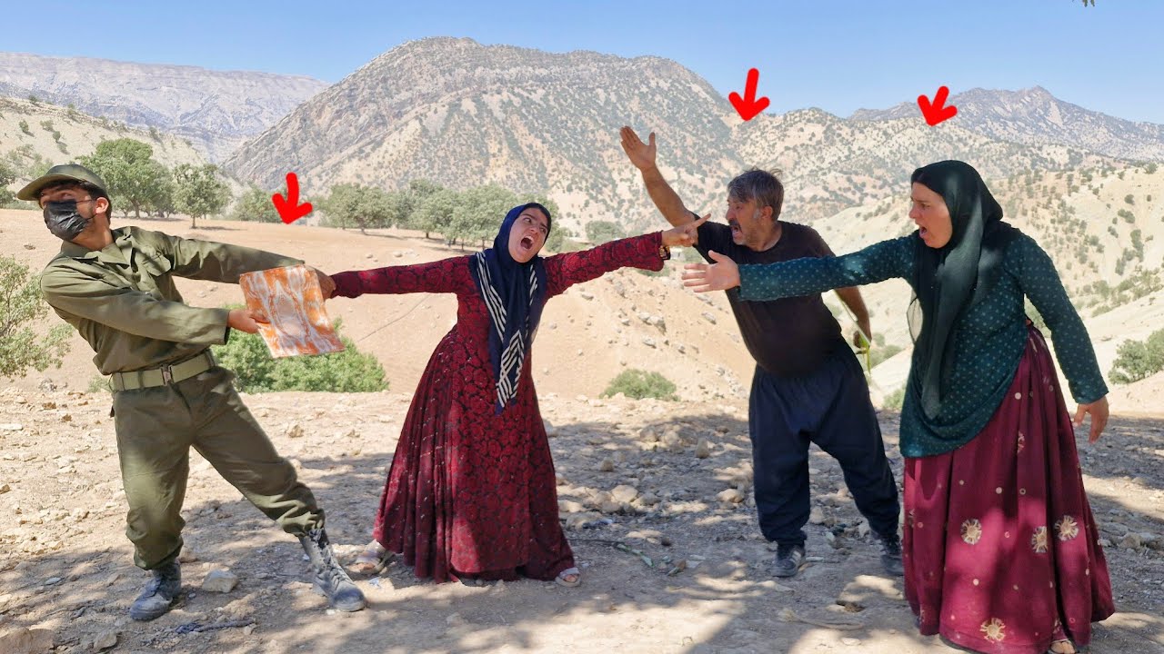 The police arrive to take Fatemeh away: Fatemeh's anger at Ali and Sakineh.