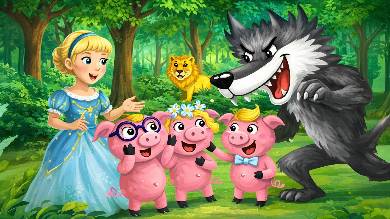 The Big Bad Wolf & Cinderella | 4 Fairy Tales & Bedtime Stories For Kids | Kiddom Tales