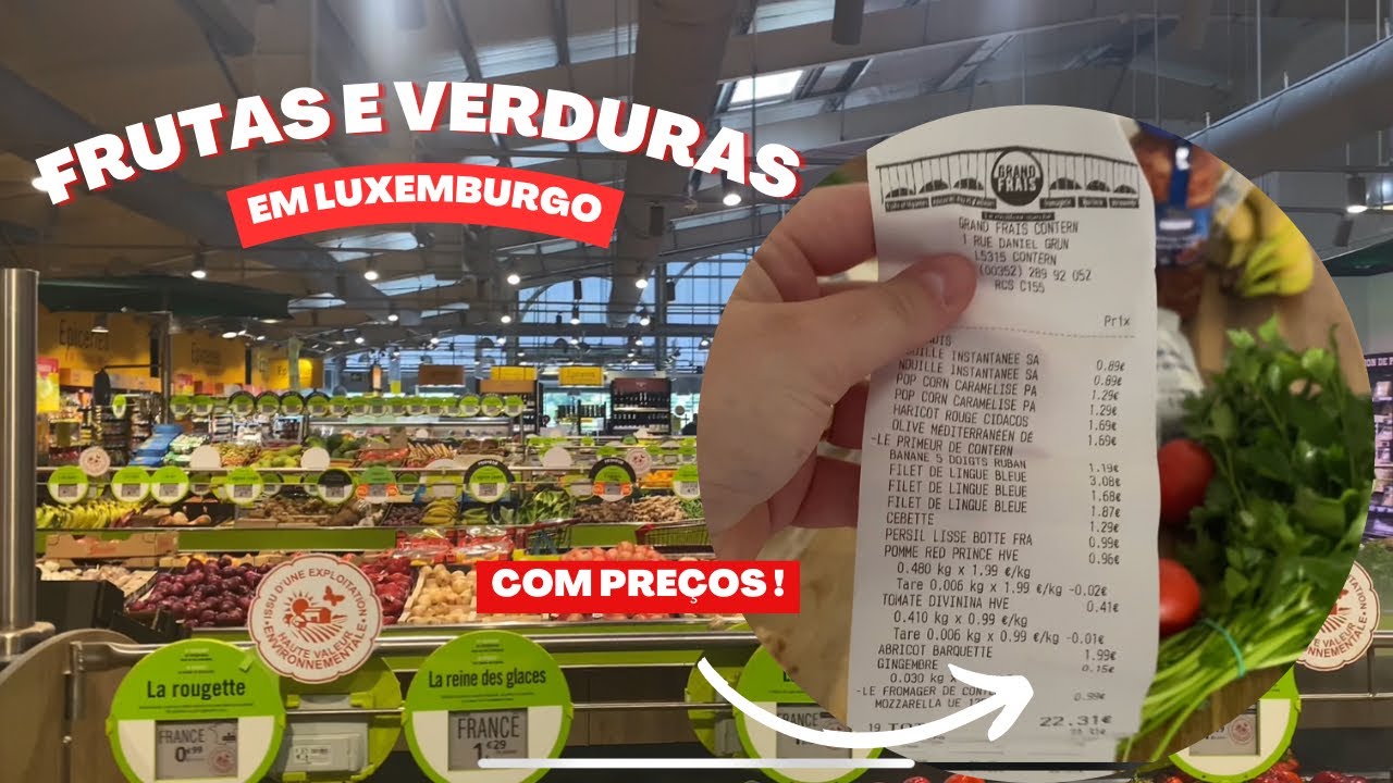 Supermercado em Luxemburgo: Frutas e Verduras