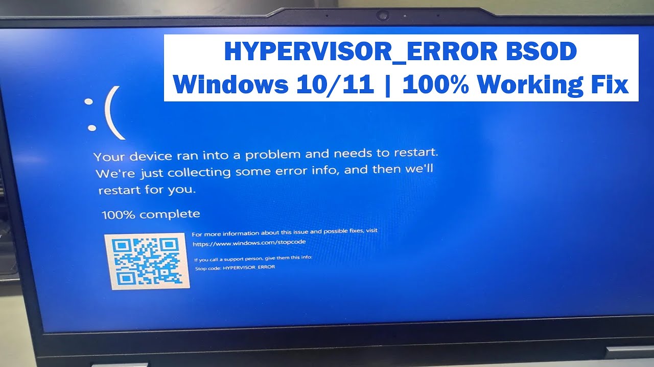 Исправление ошибки HYPERVISOR_ERROR (синий экран смерти) в Windows 10/11