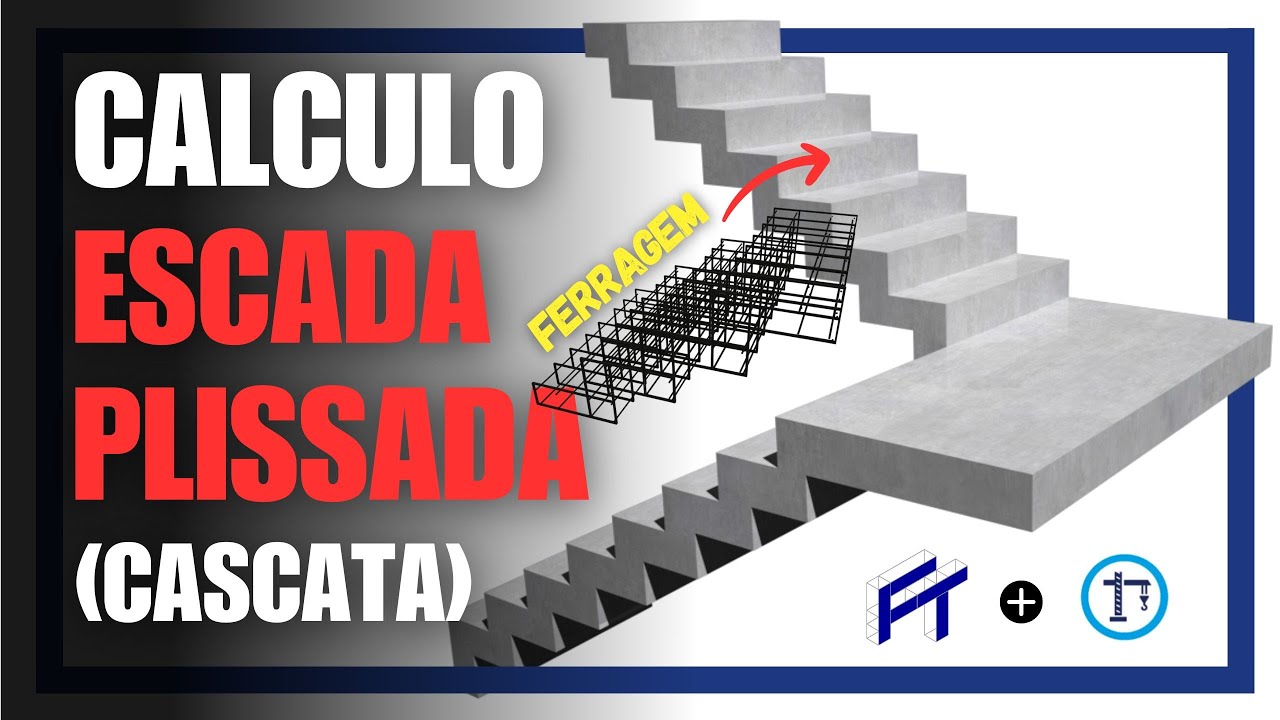 CALCULO RÁPIDO de ESCADA PLISSADA / CASCATA e FERRAGEM!