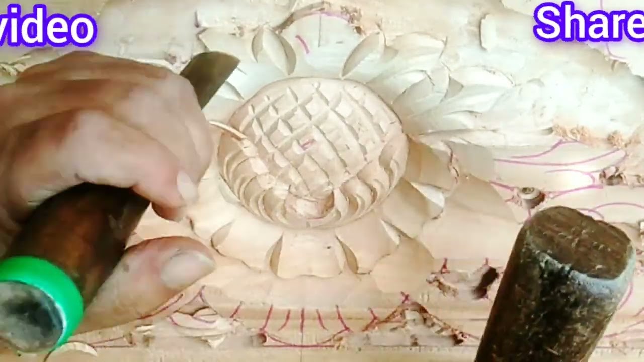 গোলাপ ফুলের নকশা ভিডিও #how #to #make #wood #work #carving #noksha #video art#