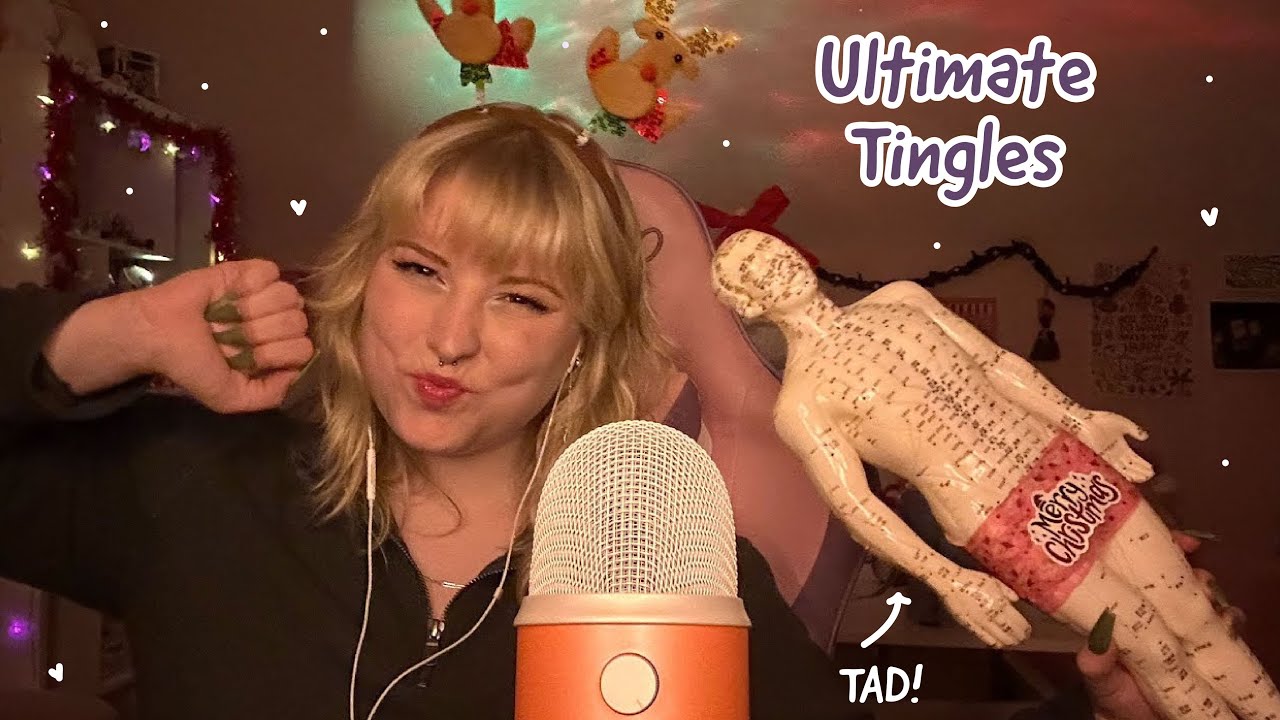 ASMR With TAD The Acupuncture Doll! Tapping, Scratching, Roller Ball, Massage, Mouth Sounds 🙂‍↕️✨