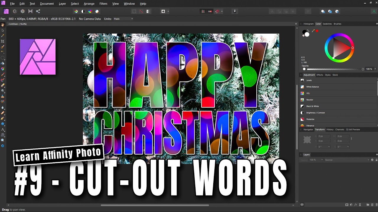 Learn Affinity Photo #9 - Cut-out words