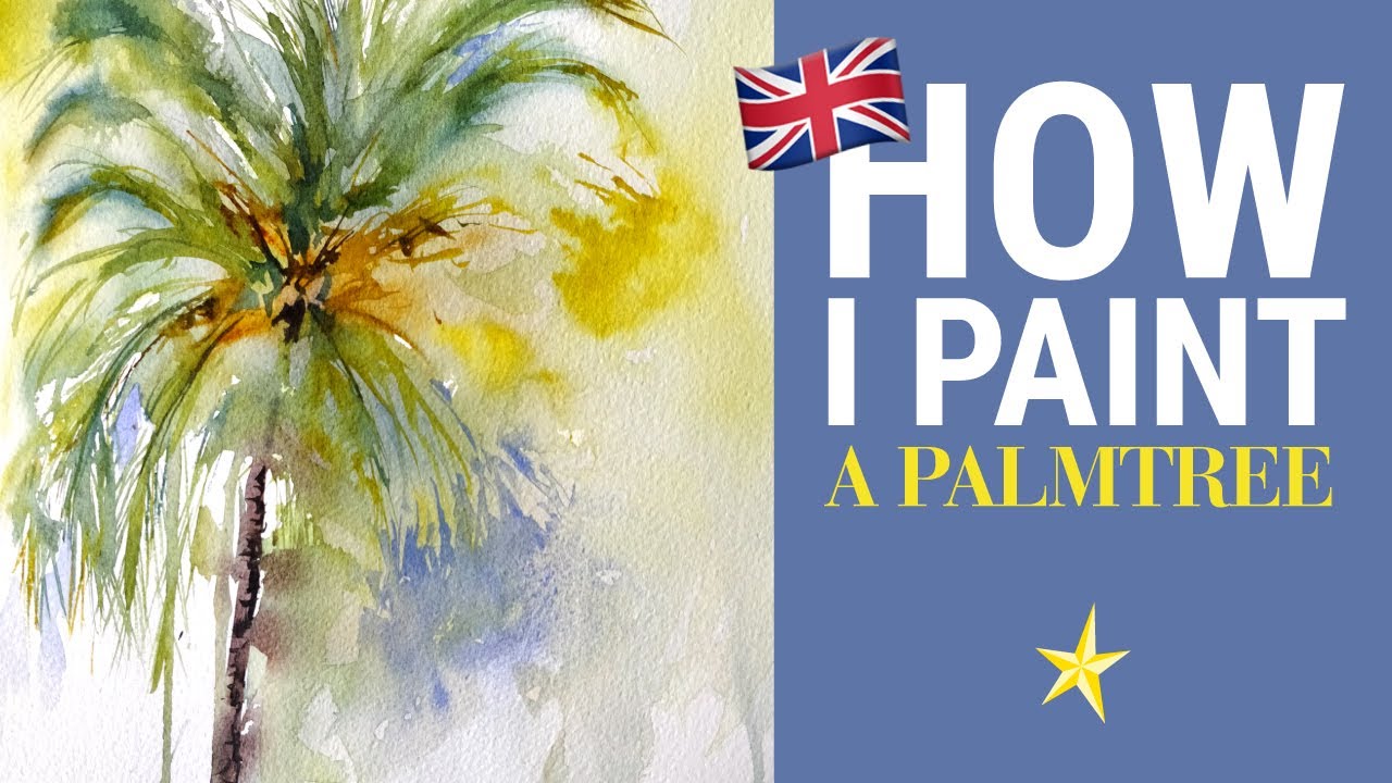 Palm tree in watercolor - ENGLISH VERSION