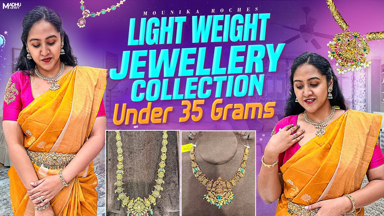 Light Weight gold Jewellery Collection | Under 35 grams | #goldjewellery