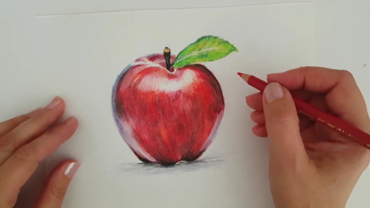 Kuru Boya Elma Çizimi
