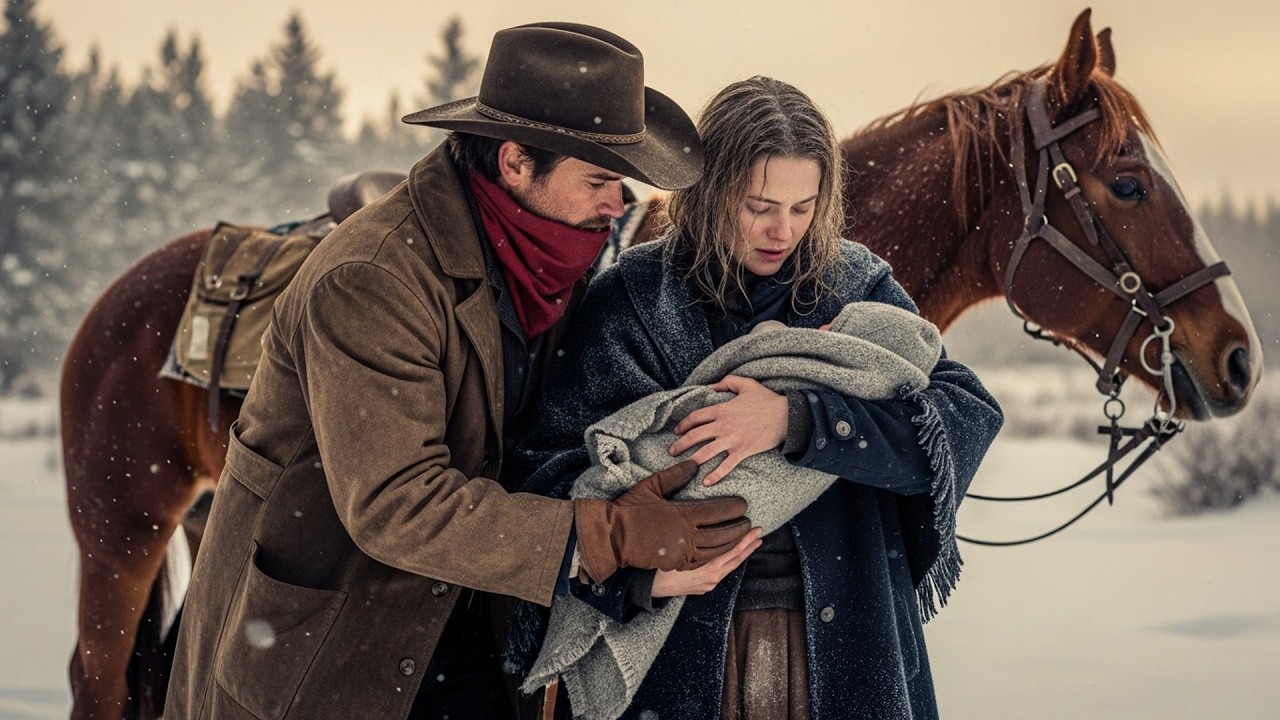 She Gave Birth In The Snow With No One To Help, The Cowboy Found Her And Saved Them Both