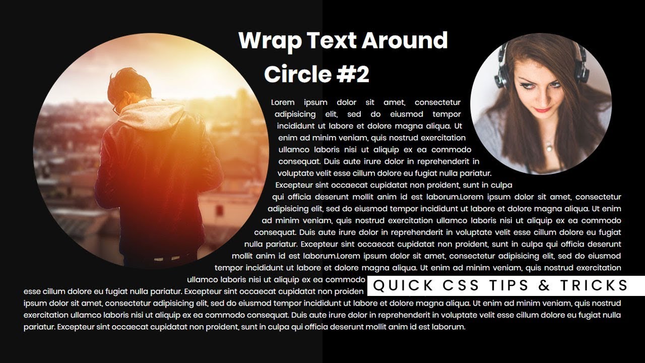 Wrap Text Around Circle using Html & CSS Shape