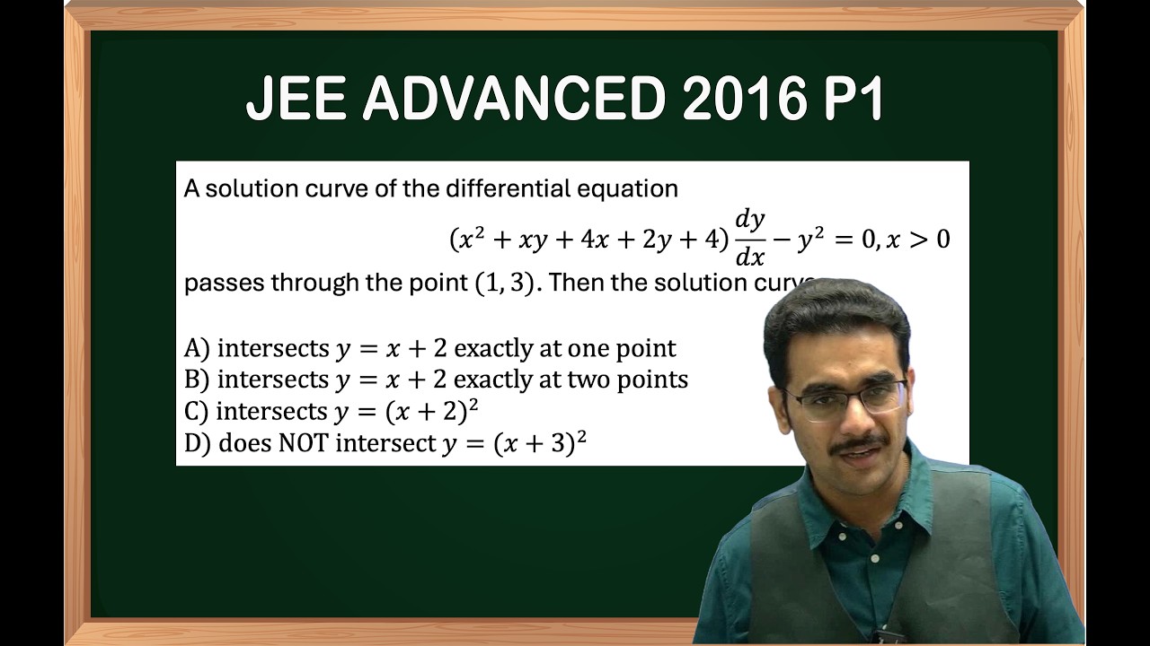 Differential Equation JEE ADVANCED PYQ 2016 Paper 1