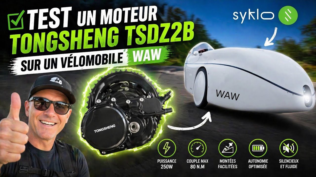 un moteur TONGSHENG TSDZ2B sur un vélomobile WAW