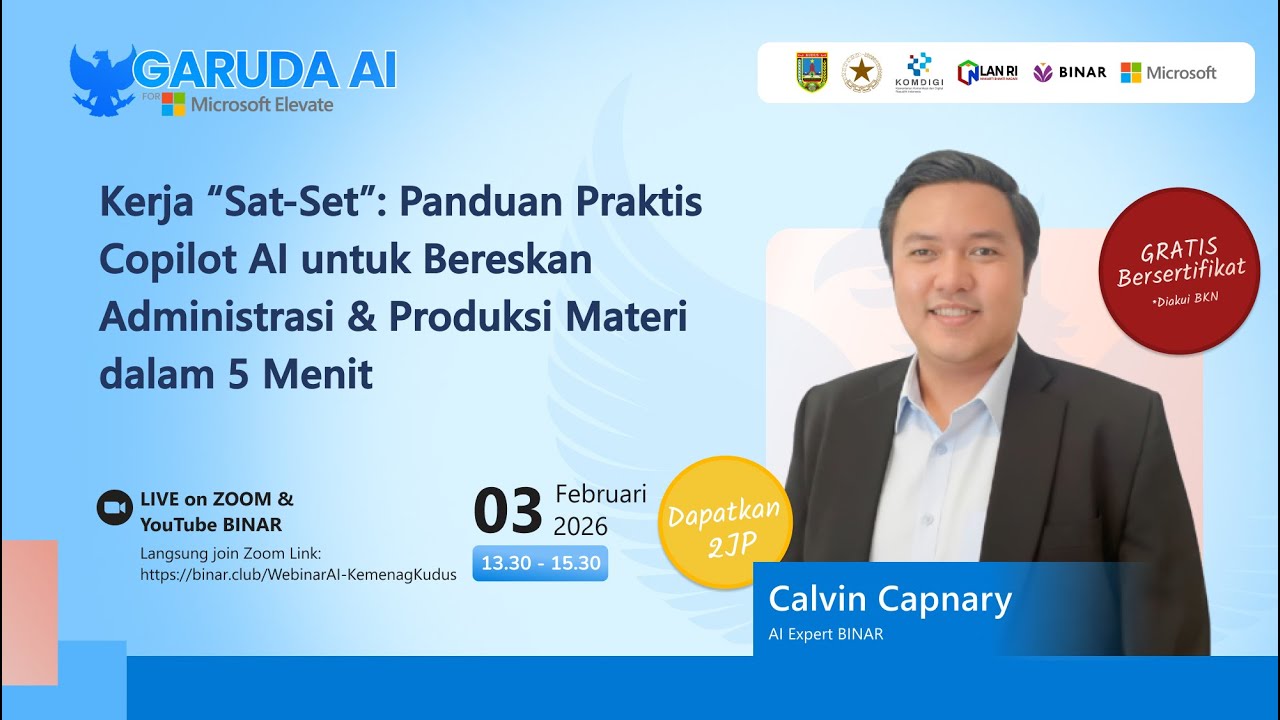 BINAR x KEMENAG KUDUS: WEBINAR GARUDA AI MICROSOFT ELEVATE FY 26
