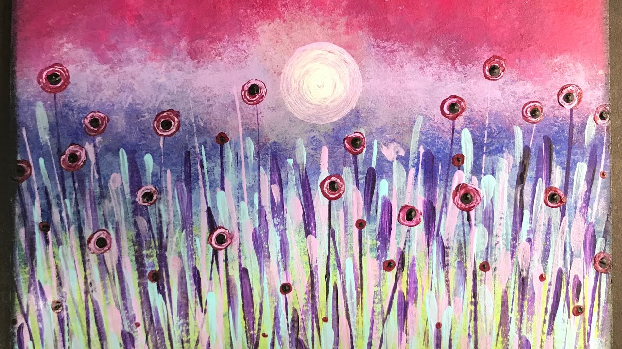 Abstract Poppy Art (November Calendar Page) Inspired By Yvonne Coomber