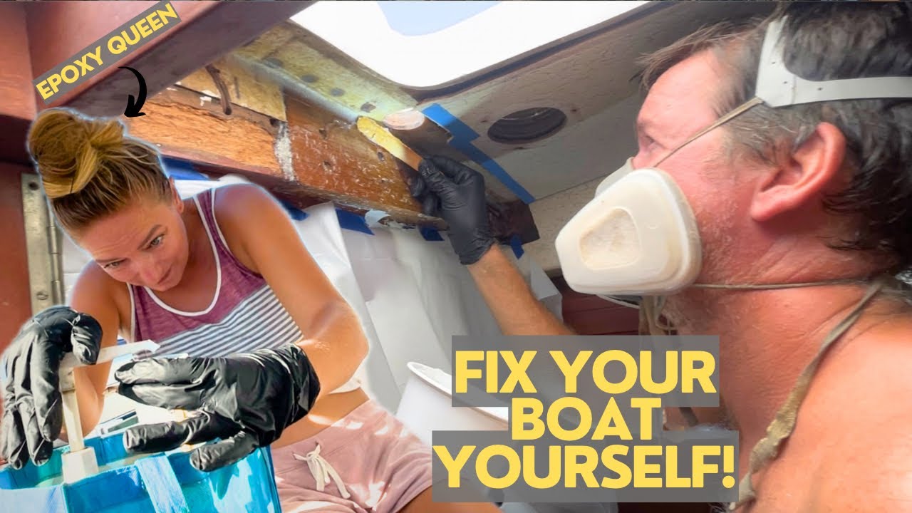⛵️OFF-GRID DIY Sailboat Repairs (rotten mast support beam) FIX IT YOURSELF! | Hallberg Rassy 352
