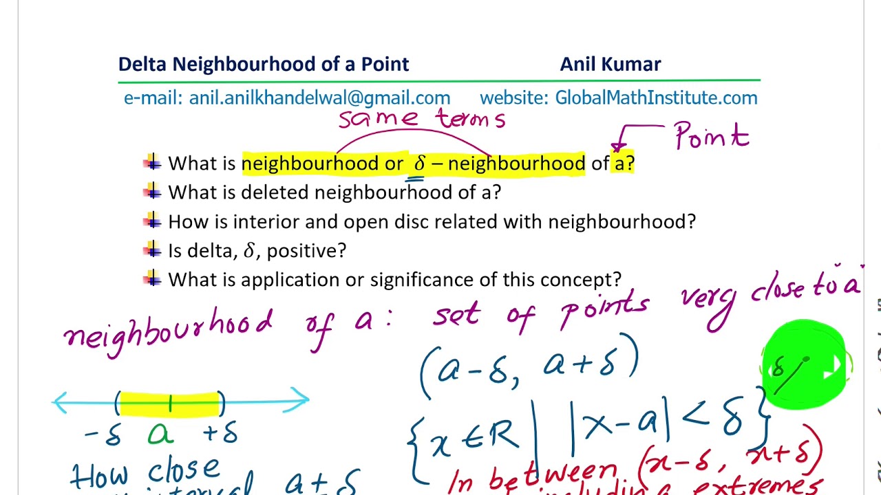 Delta Neighbourhood Deleted Neighbourhood of a Point in Real Numbers