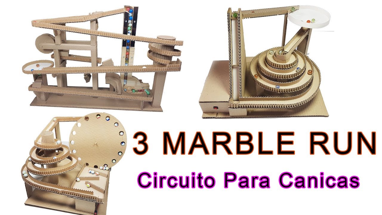 3 Marble Run Machine, Circuito de Carreras Para Canicas