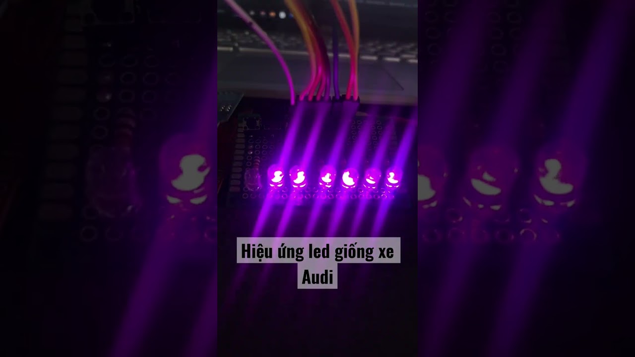 Hiệu ứng led m&ocirc; phỏng đ&egrave;n xe Audi #ledlights #audi #ledeffect