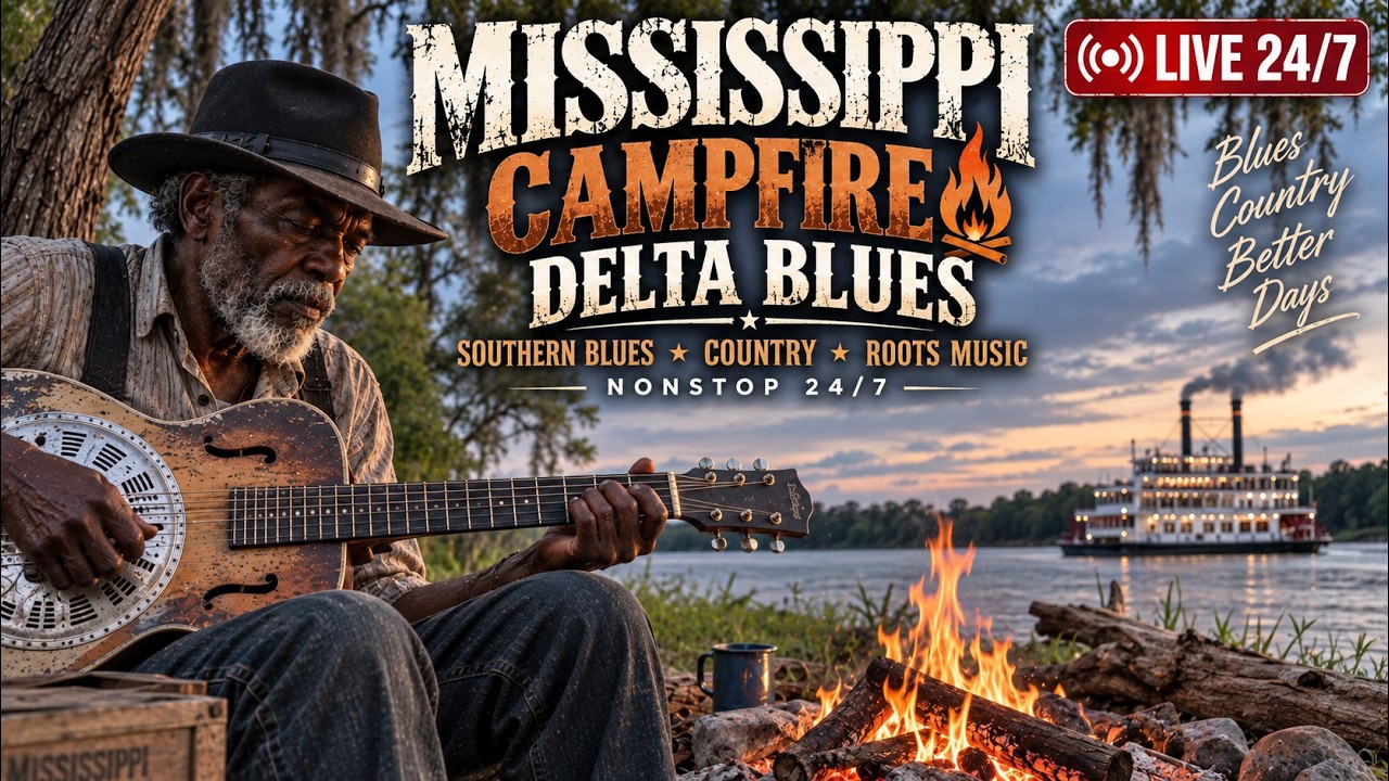 24/7 Radio Mississippi After Dark | Nonstop Southern BLUES / COUNTRY / ROCK | live from Mississippi