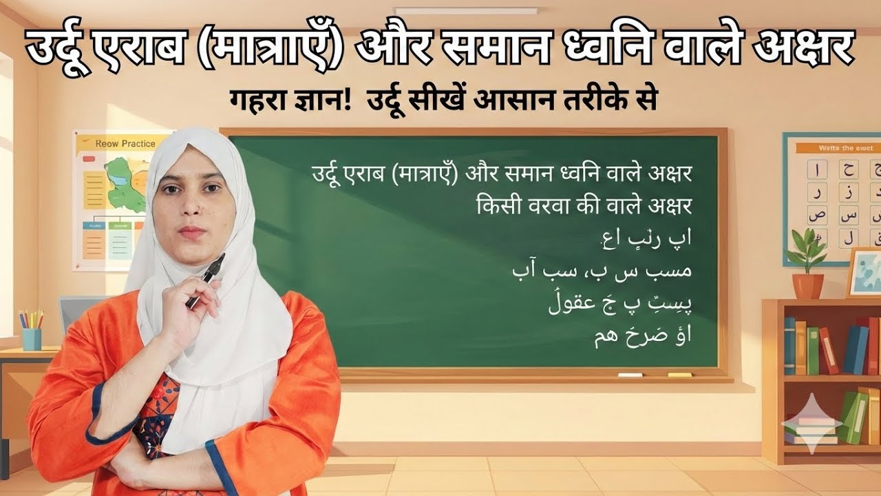 उर्दू की मात्राएँ (ऐराब) और समान ध्वनि वाले अक्षर || Learn Urdu Airab & Similar Sounding Letters.