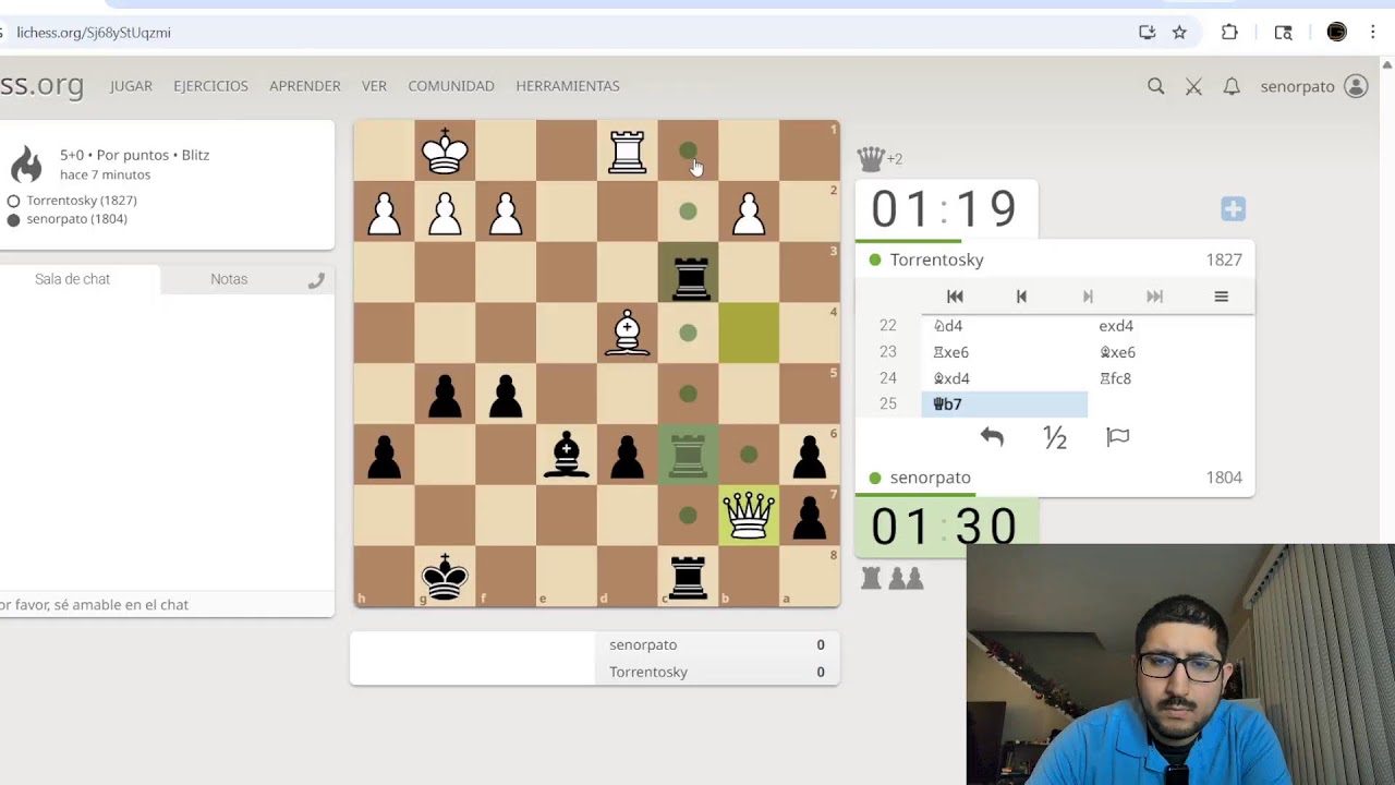 Tratando de no bajar de 1800 en lichess