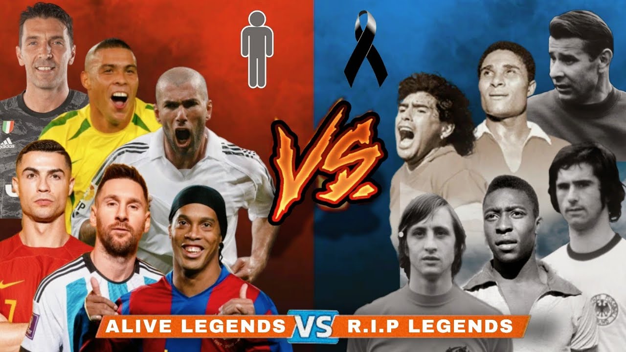 Alive Legends 🆚 R.I.P Legends ❤️‍🔥😲 (messi, ronaldo, zidane, pele, maradona, cruyff)