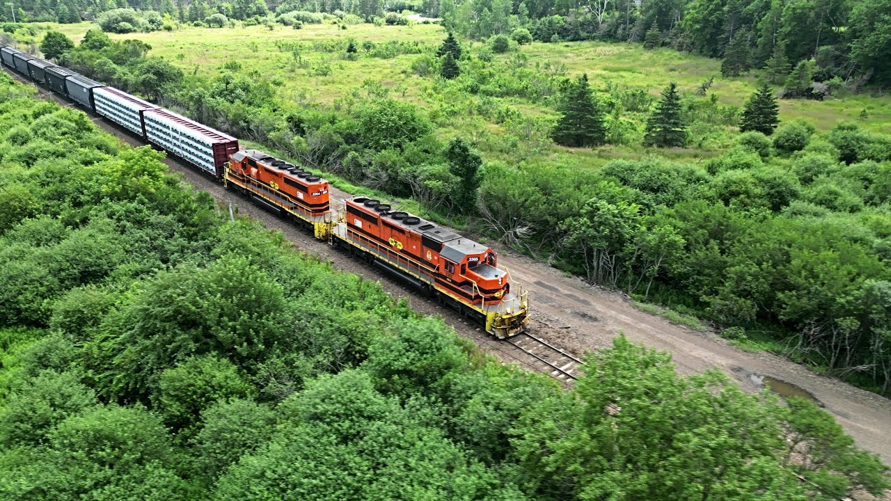 Awesome Train Chasing on an Early Summer Day in Beautiful Central Nova Scotia - Cinematic 4K