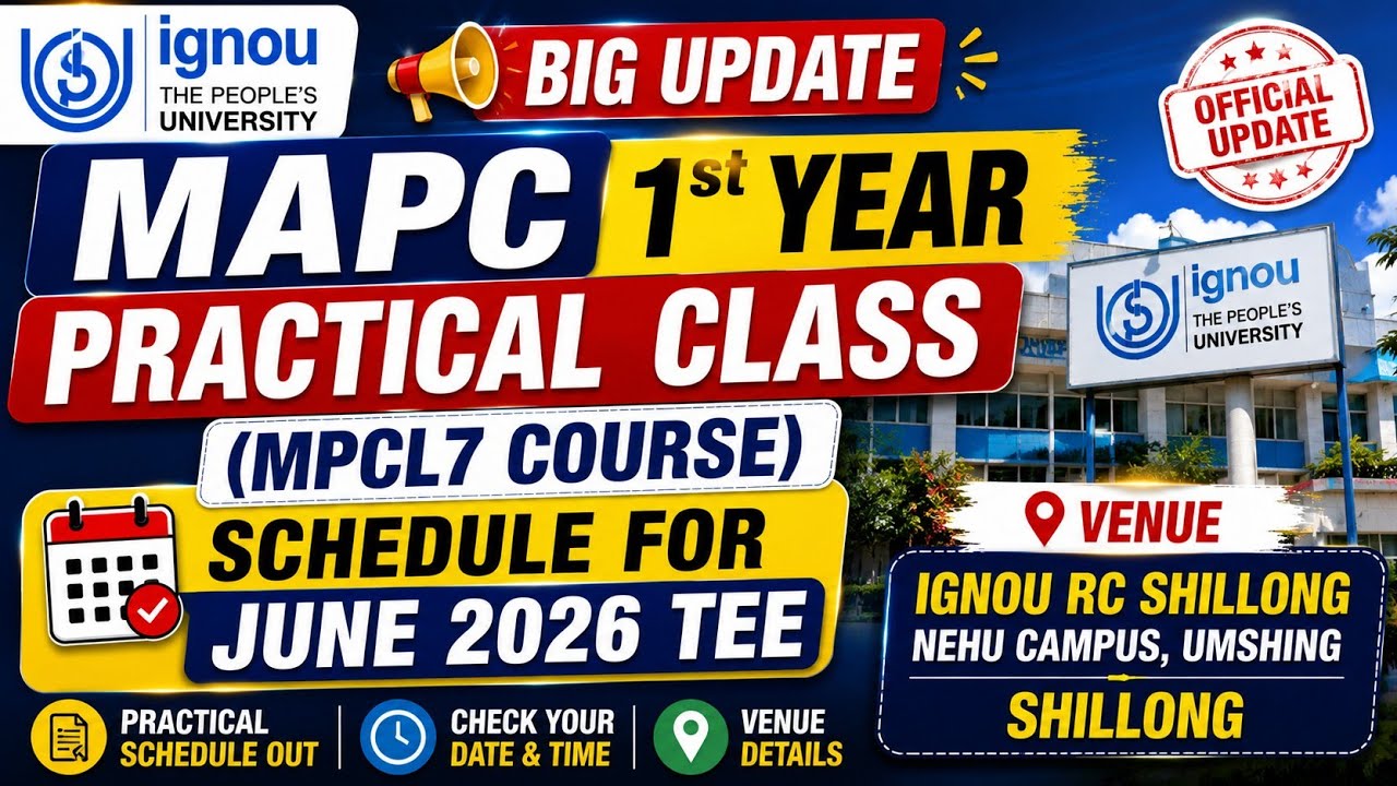 IGNOU MAPC 1st Year Practical Class Schedule Out 🔥 | MPCL-007 | #ignou #ignouclass #mpcl7 #ignoumapc