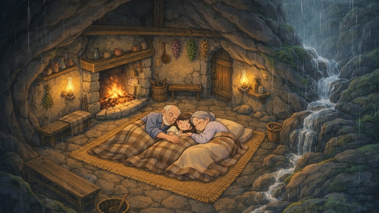 Sheltering in Grandparents’ Cave During a Summer Storm 🌧️ | Cozy Rain Sounds| Ghibli ASMR #ghibli 