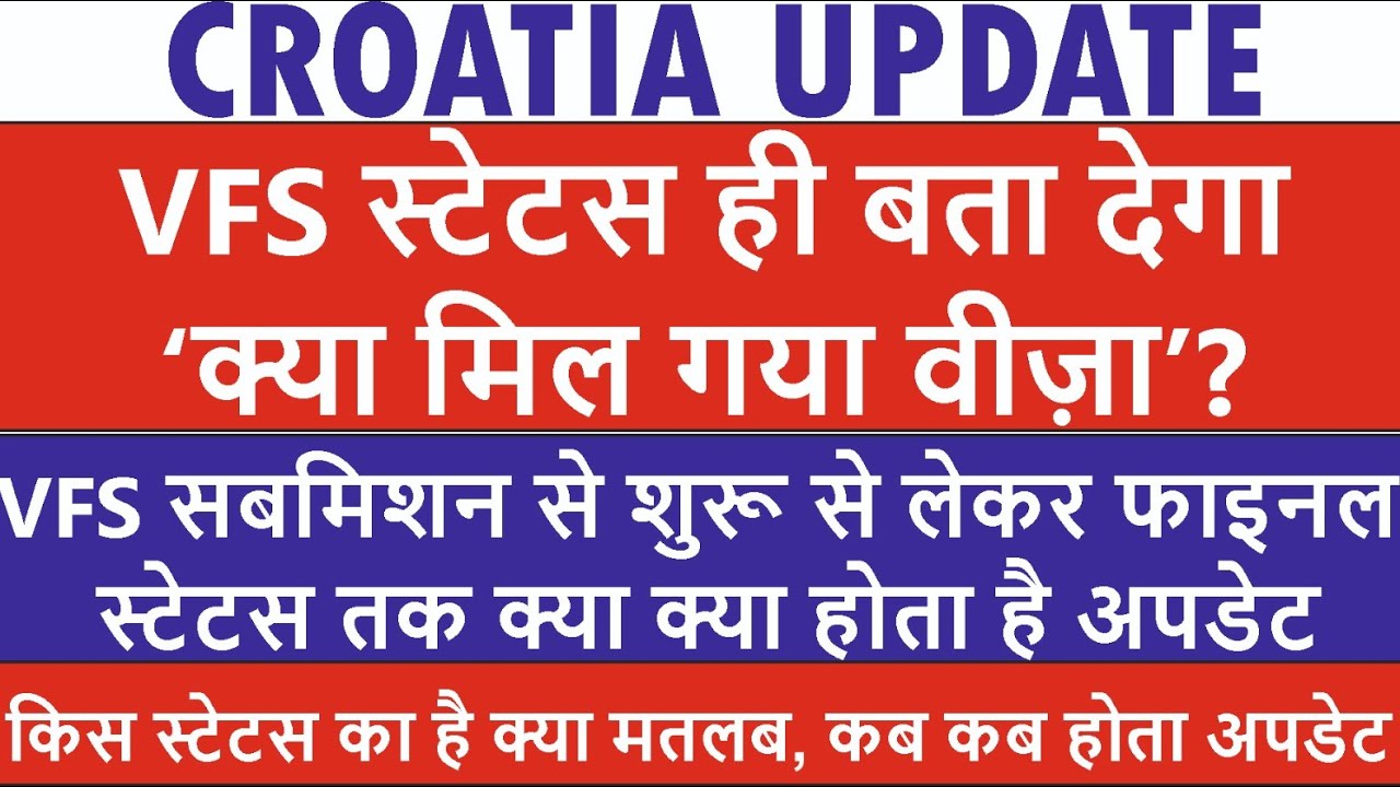 Croatia Visa Update : Croatia VFS Visa Status | First to Final Status Steps | Meaning of Status