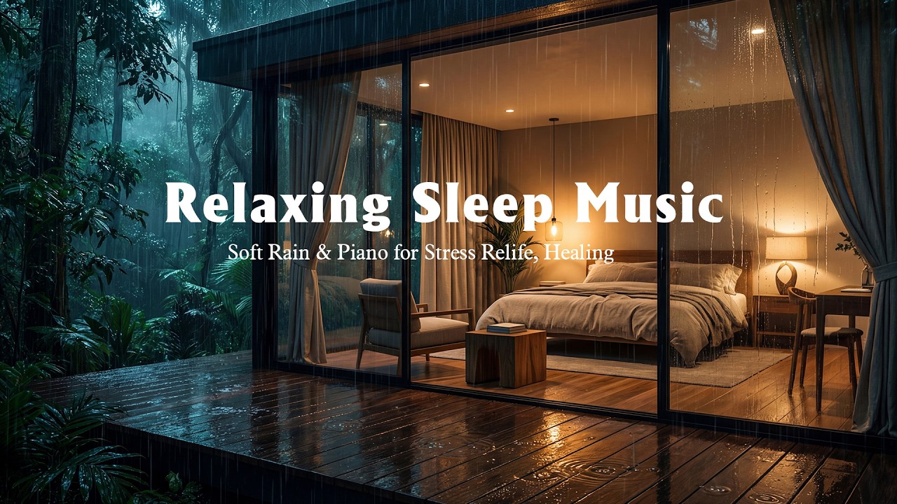 🌙 Evening Rain and Slow Piano – Relaxing Sleep Music | Quiet Cozy Atmosphere
