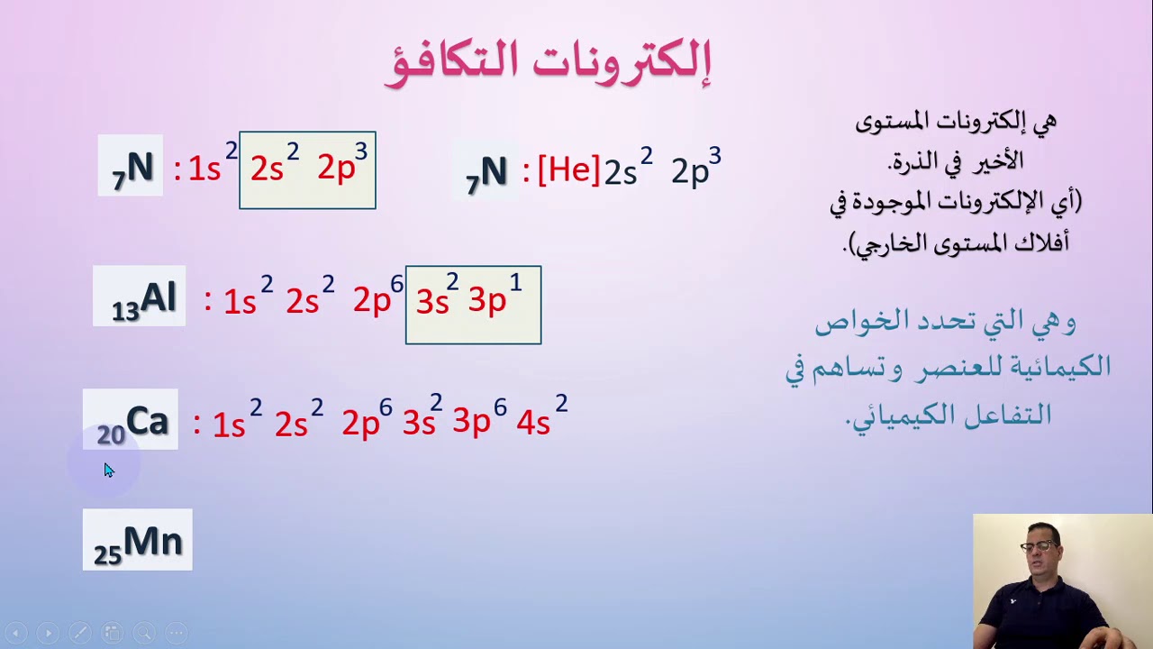 حساب إلكترونات التكافؤ