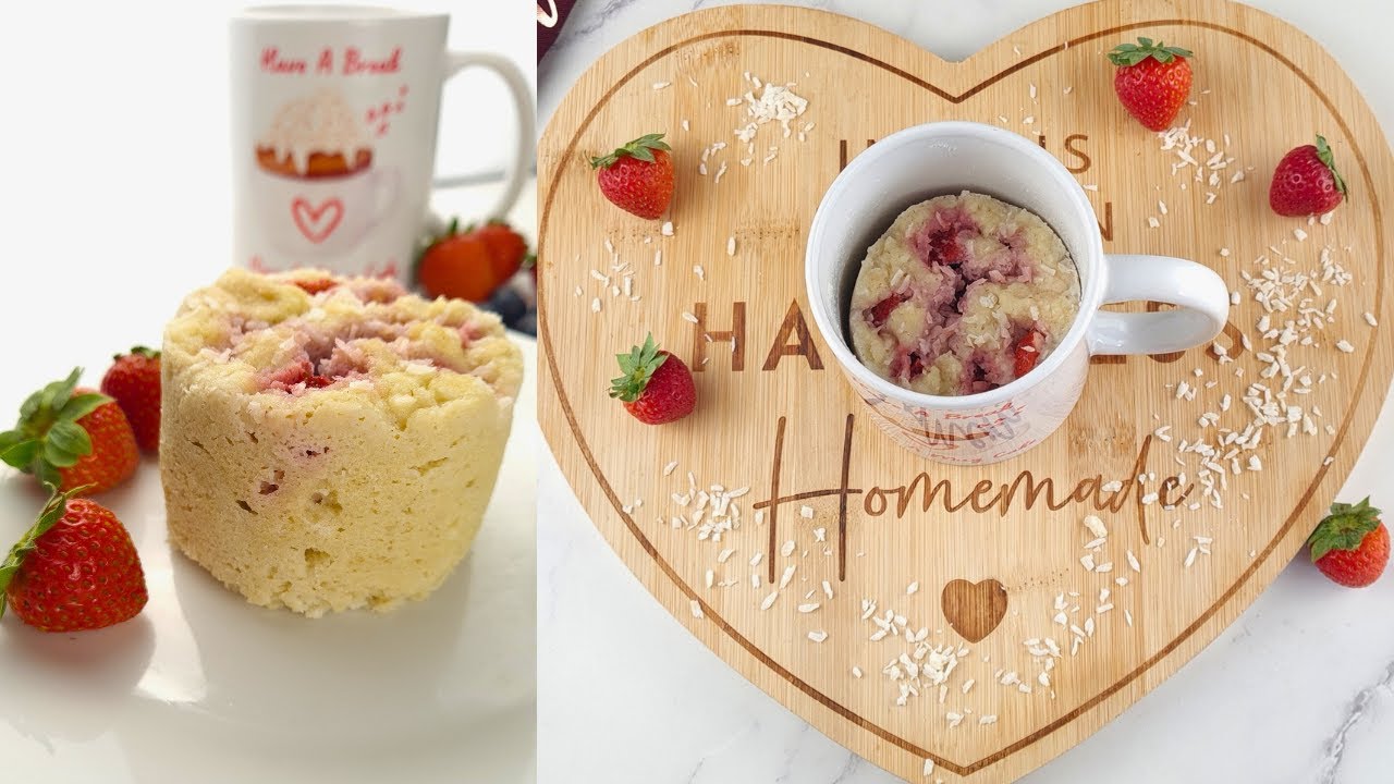 Spring Dessert Keto Strawberry Mug Cake with Coconut Flour