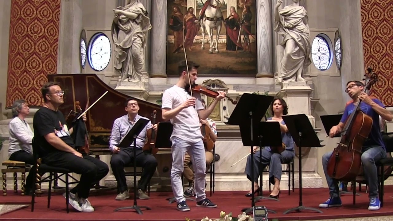 Interpreti Veneziani, Vivaldi violin concerto (RV 204 in D major) L.Ranzato  (in rehearsal)