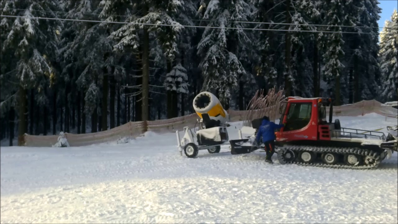 Skiarena Silbersattel - Beschneiung/Schneeproduktion am Fellbergplateau Schneekanonen Teil II