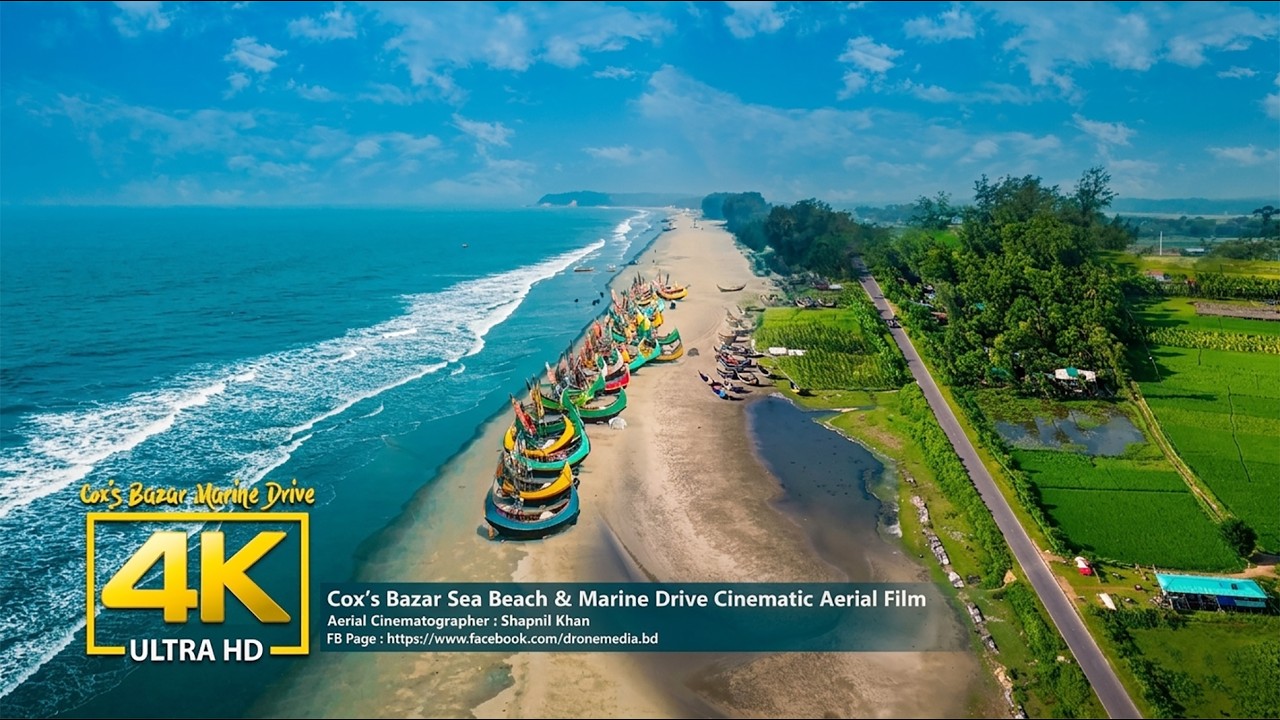 Cox's Bazar Sea Beach & Marine Drive 4K | পাখির চোখে কক্সবাজার সমুদ্র সৈকত | Drone Media Bangladesh