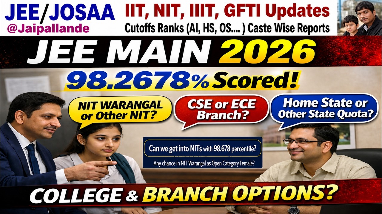 JEE Main 2026 Rank vs Percentile | 98.26% Can You Get NIT CSE or ECE?