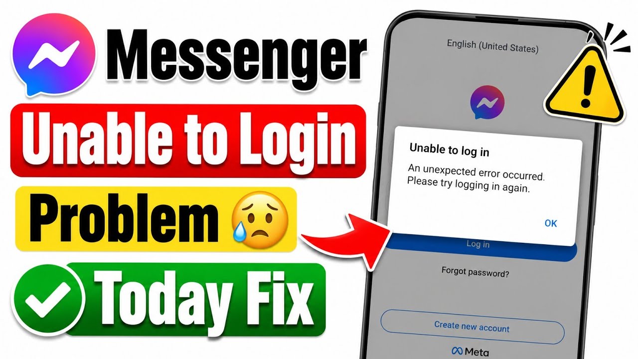 Facebook | Messenger | Instagram Unable to login an unexpected error occurred.Please try again 2026
