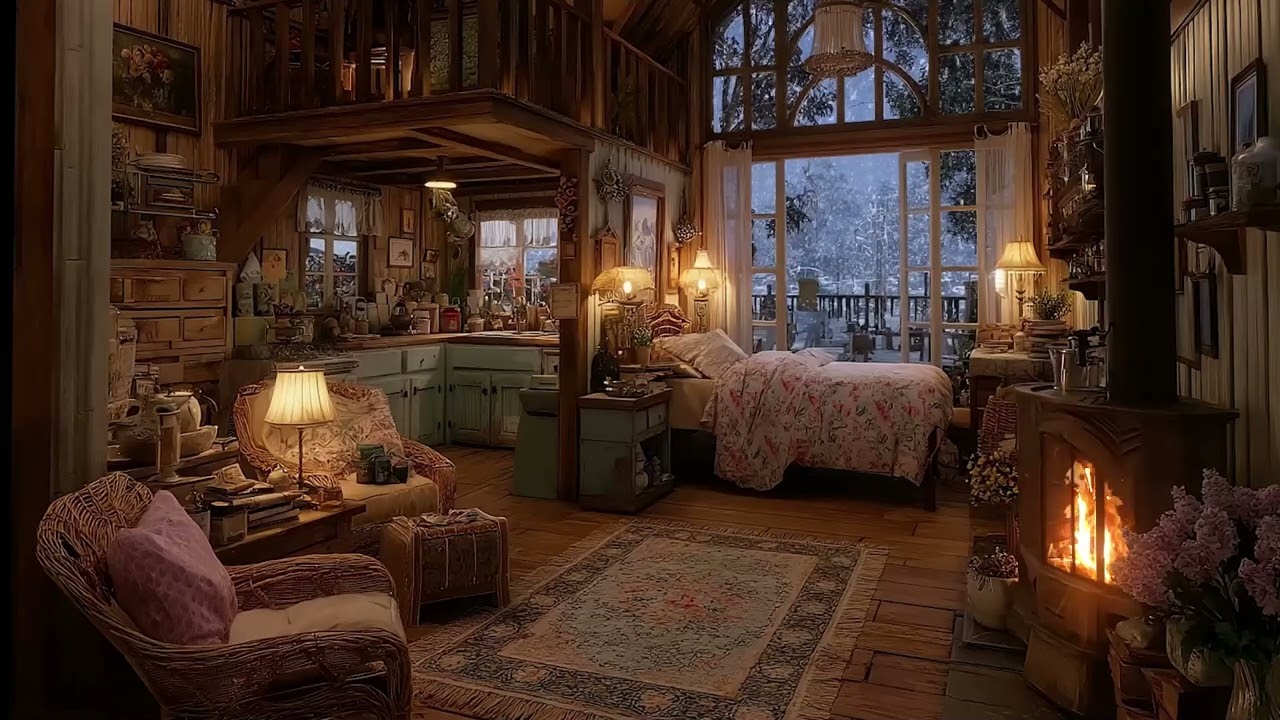 The Old Cabin That the Snow Returned to Every Year | Gentle Fireplace Sounds for Sleep 🔥