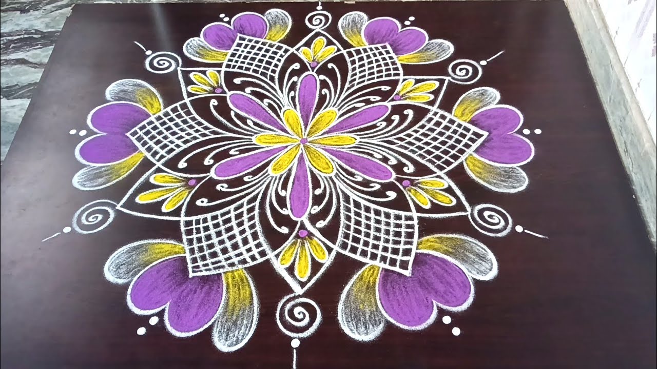 Mahashivratri 2026 spl flower rangoli//Easy  daily rangoli designs//Maasi madham kolam/Lathakolam